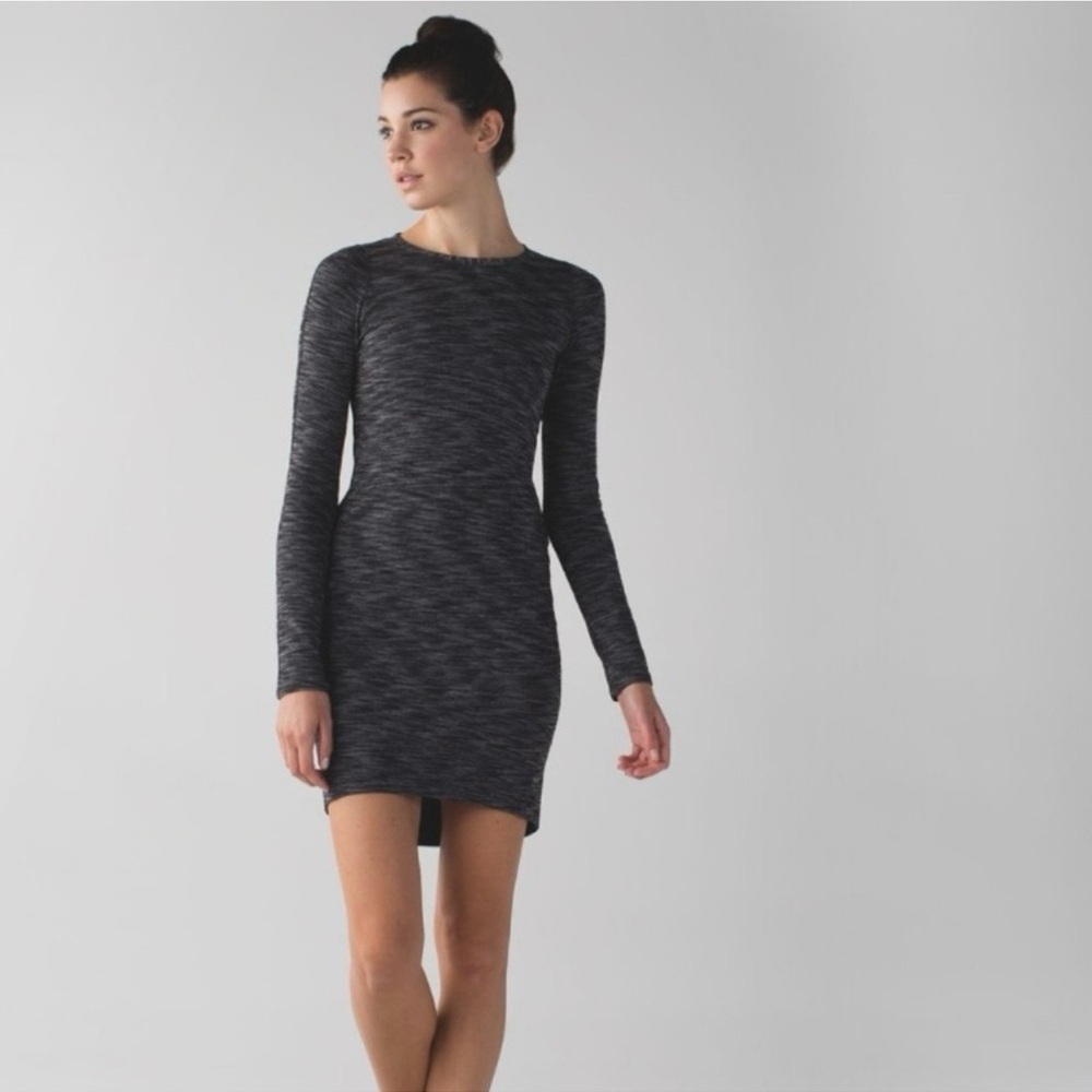 NWOT Lululemon & Go Where To Dress Long Sleeve in Heathered black/gray